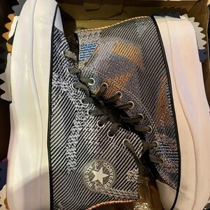 Converse Run Star Hike High Knit Colorful Mashup  Men’s 8, Women’s 10.